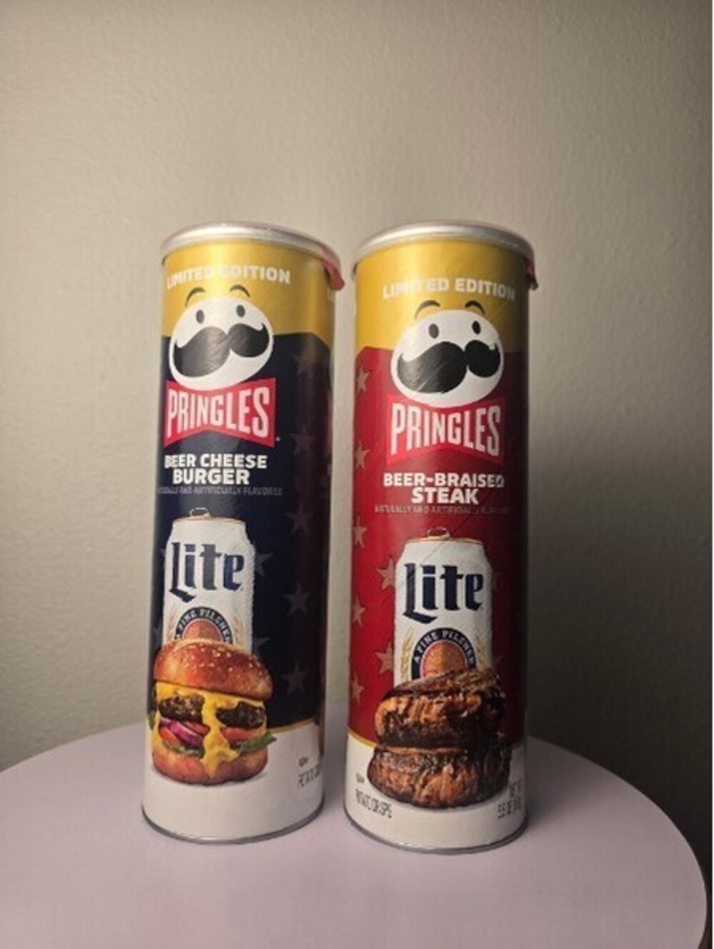 Limited Edition Pringles Beer Cheese Burger & Beer-Braised Steak Potato Crisps 2
